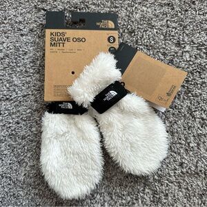 The North Face Kids Suave Oso Mitt Gardenia White Gloves Mittens Fuzzy NWT